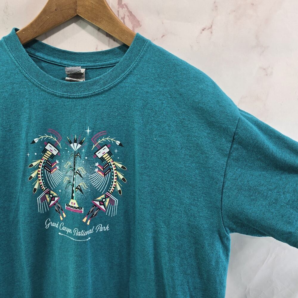 Grand Canyon National Park T Shirt Womens Large Green Y2K Vintage Native - Picture 9 of 10